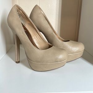 Tan leather heels